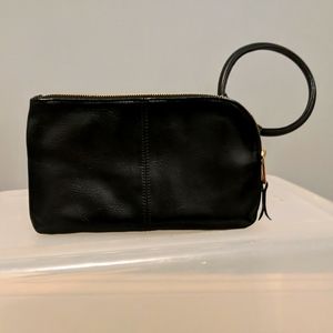 Black Leather Wristlet